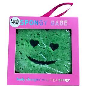 NIB Simply Southern Candy Apple Green Spongy Babe Body Cleanser Soap In Sponge